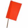 24" Vinyl Flag w/ 36" Wooden Dowel, Orange Reflective