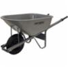 True Temper® 6 Cubic Foot Steel Wheelbarrow w/ Steel Handles & Sport Flat-Free Tire, Gray