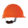 Evolution® Deluxe Standard Brim Type I Vented Hard Hat w/6-Point Polyester Suspension & Wheel Ratchet Adjustment, Hi-Viz Orange
