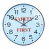 Safety Message Wall Clock "Safety First", 12"