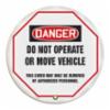 OSHA Danger Steering Wheel Message Cover, "DANGER DO NOT OPERATE OR MOVE VEHICLE"