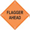 "Flagger Ahead" Reflective Sign, CMP Reinforced