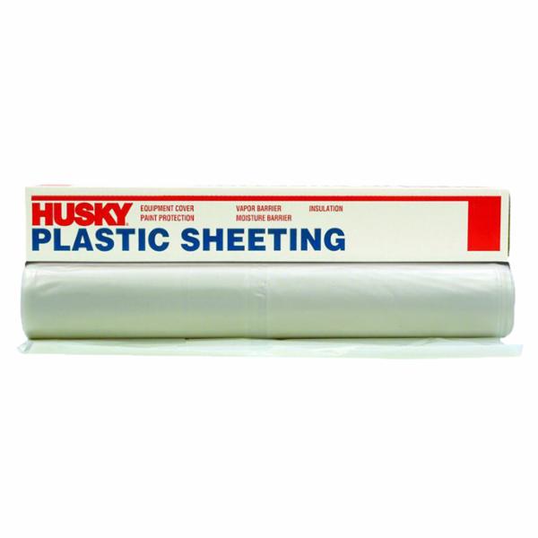 Husky Clear Poly Sheeting, 10' x 100', 6 mil, 56/skid