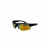 DiVal Di-Vision Safety Glasses, All Black Frame, Red Mirror Lens