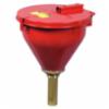 Justrite® Steel Drum Funnel, Self-Close Cover, Tip-Over Protection Kit for 2" Drum Bung