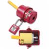 Rotating Electrical Plug Lockout, Red, 2-1/4" x 3-1/4", For Use w/ Most 110 & Many 220 Volt Plugs