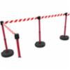 Banner Stakes PLUS Barrier Set X5, Red/White Diagonal Stripe Banner