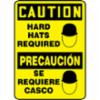 Accuform® Contractor Preferred Bilingual Sign, 'Caution Hard Hats Required', Rust-Proof Contractor Preferred Aluminum, 14" X 10"