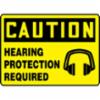 Accuform® OSHA Caution Safety Sign: "Hearing Protection Required", Plastic, 10"x 14"