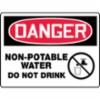Accuform® Contractor Preferred Signs, "Danger Non-Potable Water Do Not Drink", Contractor Preferred Plastic, 10" x 14"