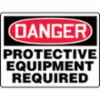 Accuform® Contractor Preferred Sign, 'Danger Protective Equipment Required', All-Purpose Contractor Preferred Vinyl, 7" x 10"