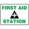 Accuform® Contractor Preferred Signs, "First Aid Station", Contractor Preferred Plastic, 10" X 14"