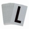 Bradylite Reflective Letter "L" Blk/Silver, 2-1/2"X1-3/4",25/pk