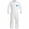 Dupont Tyvek 400 Coverall, Open W & A, Snap Frt, Wht, LG 25/cs