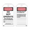 Danger Tag, Do Not Operate (Lock Out) Stock w/ Ties, Economy Polyester, 25/pk