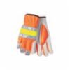 MCR Luminator™ Goatskin Drivers Glove, Hi Viz Orange with Reflective Stripes, SM