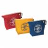 Klein® Canvas Zipper Bags, 3 Color Pack (Red, Blue, Yellow), 10" Length x 8" Height x 3-1/2" Width 