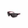 DiVal Di-Vision Safety Glasses, Black/Red Frame, Anti-Fog Gray Lens