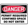 Accuform® Contractor Preferred Sign, 'Danger Permit Required Confined Space Do Not Enter', Rust-Proof Contractor Preferred Aluminum, 7" x 10"