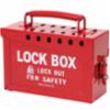 Portable Metal Lock Box, Red, 6" x 9" x 3-1/2"