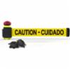 Banner Stakes 7' Magnetic Wall Mount, Yellow "Caution - Cuidado" Banner, With Light