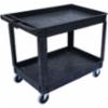 Toter 2-Shelf Utility Cart, Lipped, Black, 43" x 25" x 33"