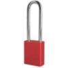 American Lock 3" Shackle Lock, Red, Master Key # 404M5