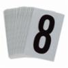 Bradylite Reflective Letter "8" Blk/Silver, 2-1/2"X1-3/4",25/pk