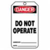 "DANGER DO NOT OPERATE" Tag, Plastic, Black / Red on White, 5-3/4" x 3-1/4"