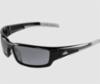 Bullhead Maki® Silver Mirror Polarized Lens, Shiny Black Frame Safety Glasses