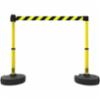 Banner Stakes PLUS Barrier Set X2, Yellow/Black Diagonal Stripe Banner