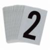 Bradylite Reflective Letter "2" Blk/Silver, 2-1/2"X1-3/4",25/pk