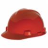 MSA Standard V-Gard® Type I Slotted Hard Hat w/ 4pt Fas-Trac® III Ratchet Suspension, Red