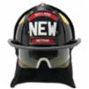 Bullard ReTrak™ Series Fiberglass Fire Helmets w/ 6” Brass Eagle without Traklite, Matte Black