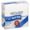 Medique® Metal Detectable Plastic Strip Bandages/Band-Aid, Blue, 1" x 3", 100 Per Box
