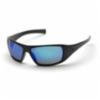Pyramex Goliath® Full Frame Safety Glasses, Black Frame, Ice Blue Mirror Lens