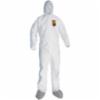 Kleenguard A45 Coverall w/ Hood & Boot, Zip Front, Wht MD 25/cs