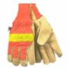 Hi-Viz Unlined Pigskin Glove, Knit Wrist, XL