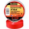 3M Scotch Vinyl Electrical Tape, 0.75" x 66' x 7 mil, Red, 10/PK