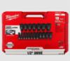 Milwaukee Shockwave 19pc Deep 6 point Socket Set with 1/2" Drive