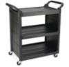 Rubbermaid Black Bussing Cart with End Panels