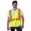 Illuminator™ Mesh Class 2 Vest with Two Tone Stripes and Zipper Closure, Lime, SM