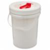 Plastic UN Rated Bucket with Life Latch Screw Lid, White, 5 Gal