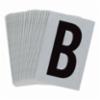 Bradylite Reflective Letter "1" Blk/Silver, 2-1/2"X1-3/4",25/pk