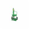 Heavy Duty Welding Cart  for 2 Cylinders, Firewall, Hoist Hook, Green