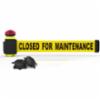 Banner Stakes 7' Magnetic Wall Mount, Yellow "Closed for Maintenance" Banner, With Light