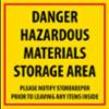 "DANGER-STORAGE AREA, STOREKEEPER-" Vinyl Sign, 12" X 12"