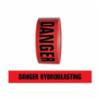 Barricade Tape, "DANGER HYDROBLASTING ", Red, 3" x 1000'