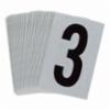 Bradylite Reflective Letter "3" Blk/Silver, 2-1/2"X1-3/4",25/pk