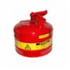 Justrite® Type I Steel Safety Can w/ Swing Handle, 2-1/2 Gallon, Red